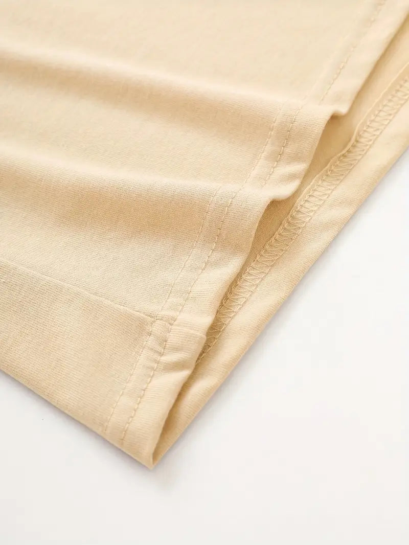 Noelle Women’s Beige Crew Neck Short Sleeve T-Shirt