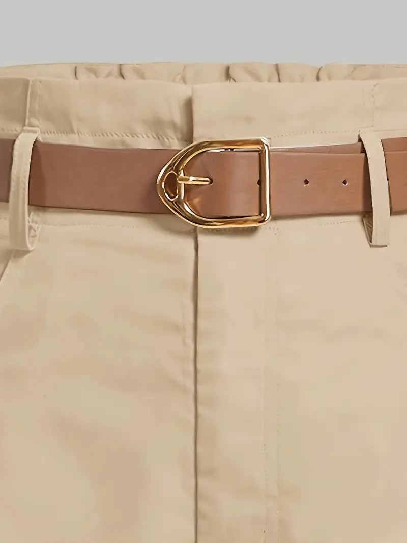Valente Women’s Elegant Wide-Leg Shorts with Belt & Slant Pockets